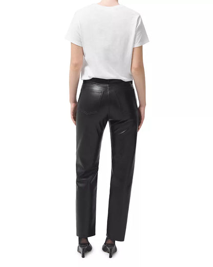 Womens Fitted Recycled Leather Pants