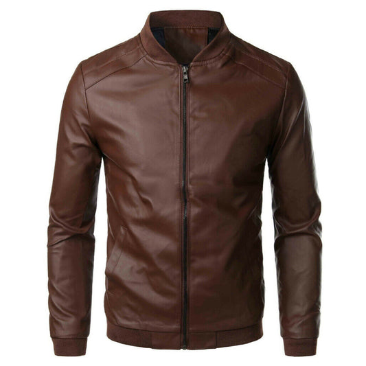 Brown Leather Jacket for Men Flight