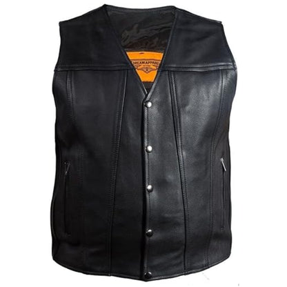 Dream Men's Motorcycle Club Plain Leather Vest