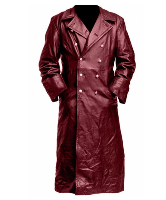 Men Double Breasted Trench Coat Jacket