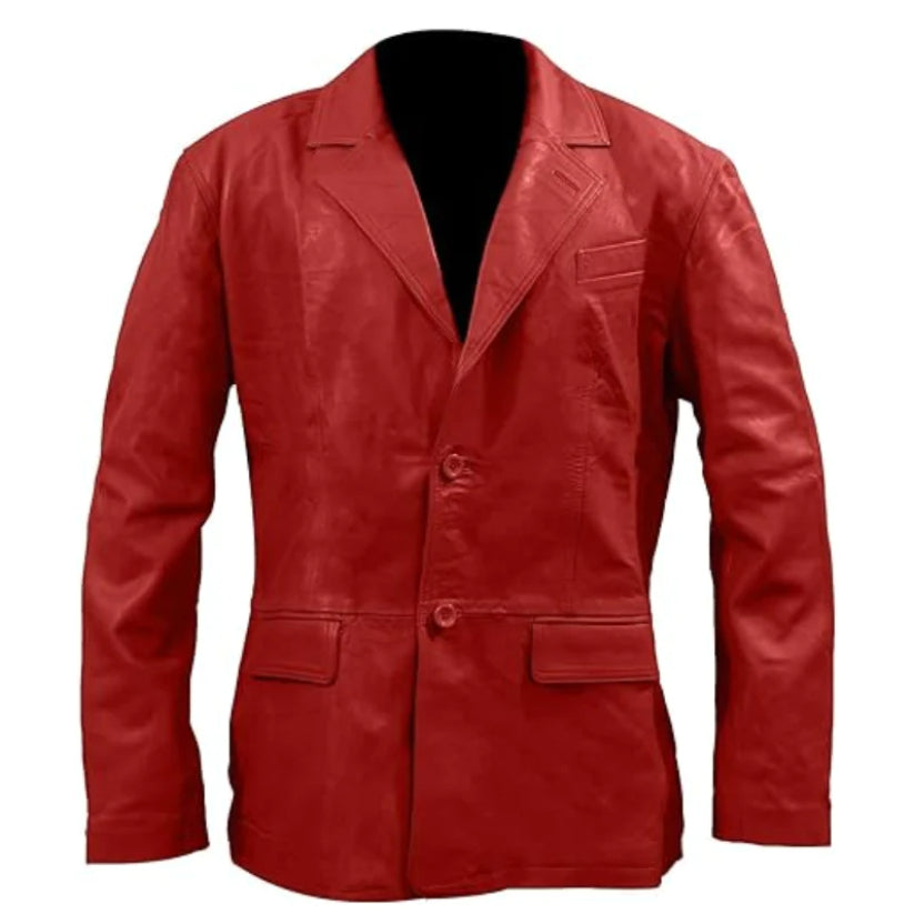 Men's Casual Style Slim Fit Genuine Sheepskin Leather Coat