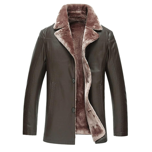 Mens Jacket Men's Fur Leather Jacket Coat Sheepskin Leather