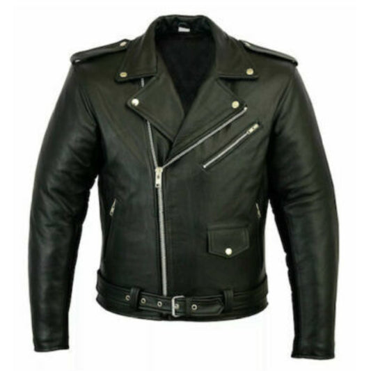 Mens Leather Jacket Black Biker Jacket