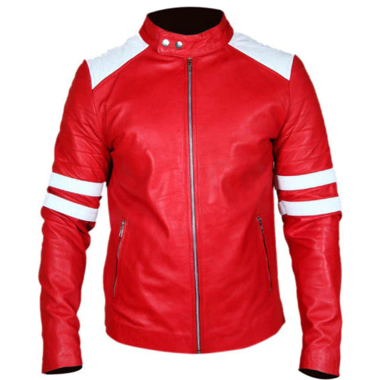 Red And White leather Jacket