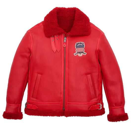 Red shearling B3 Icon Leather jacket