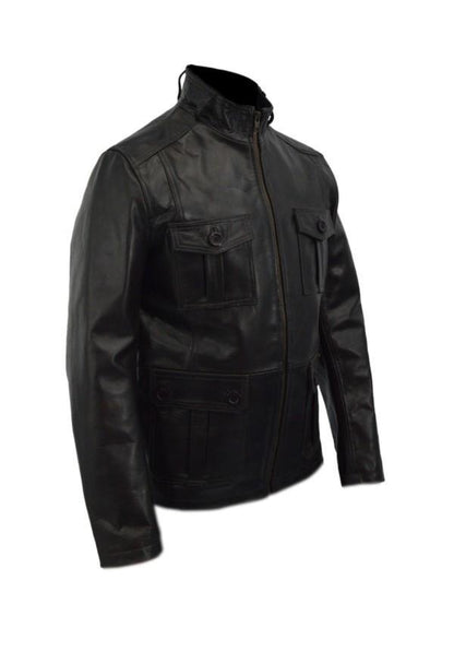 Motorcycle black Leather Jacket