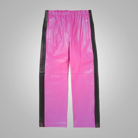 Pink Sheepskin Leather Pant For Men