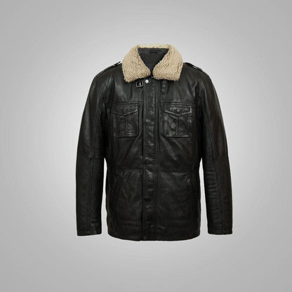 Men's Black Sheep Leather Coat