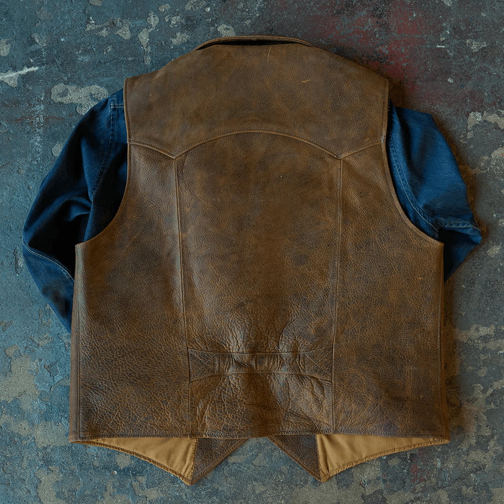 Men's Brown Sheepskin Leather Vest
