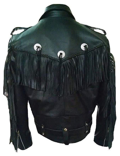 Men's Leather Western Tussles Jacket