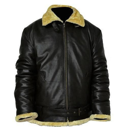 Men’s Aviator Black Leather Jacket
