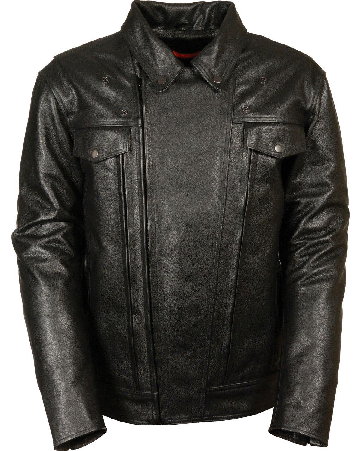 Utility Vented Cruiser Leather Jacket - Tall 5X For Men