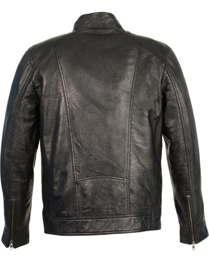 Sheepskin Moto Leather Jacket For Men