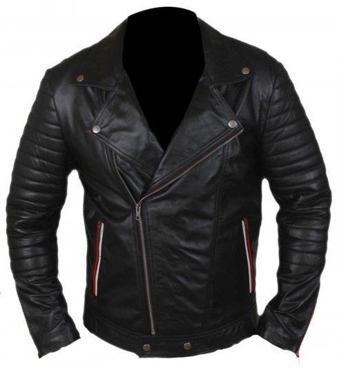 Motorcycle black leather Jacket