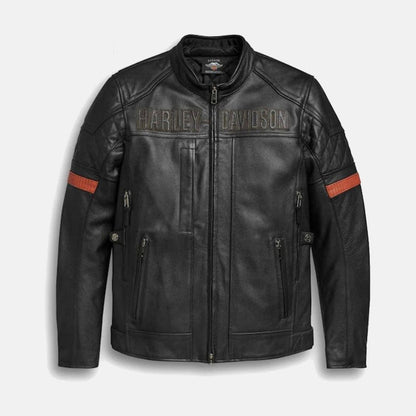 Men’s Harley Davidson Waterproof H-D Triple Vent System Vanocker Leather Jacket