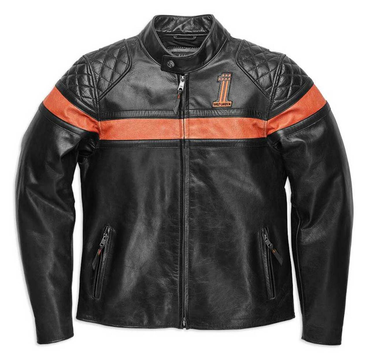 Men’s Harley-Davidson Vintage Leather Victory Sweep Jacket In Black