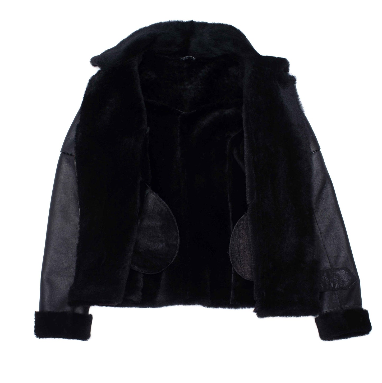 Tasha's B-3 Bomber Black Sheepskin Shearling Style Jacket For Women