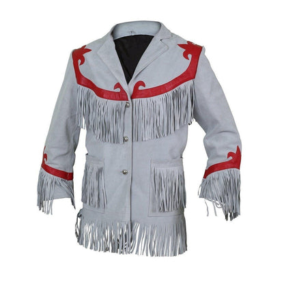 Men's Luxurious Cloud Leather Blazer with Fringes