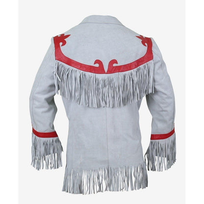 Men's Luxurious Cloud Leather Blazer with Fringes