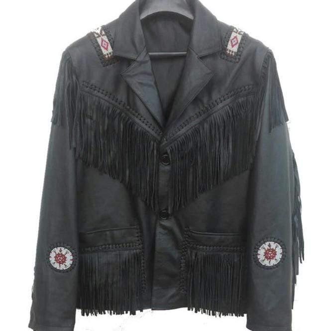 Western Leather Jacket, Black Leather Fringe Jacket