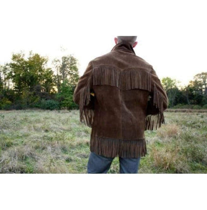 Men's Western Suede Jacket, Dark Brown Suede Jacket