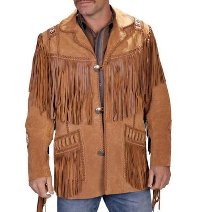 Men's Brown Western Suede Leather Jacket
