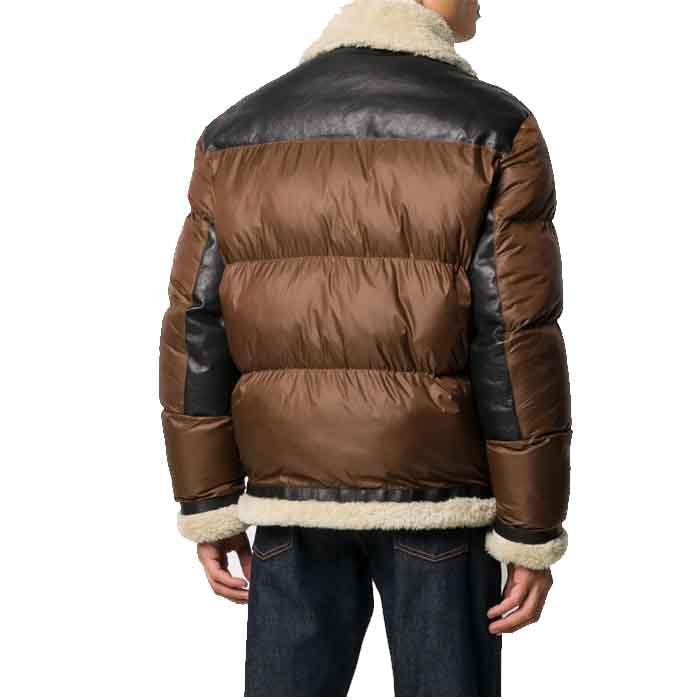 Puffer Leather Jacket For Men’s