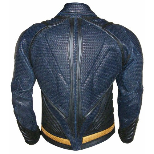 blue Genuine Real Leather Jacket