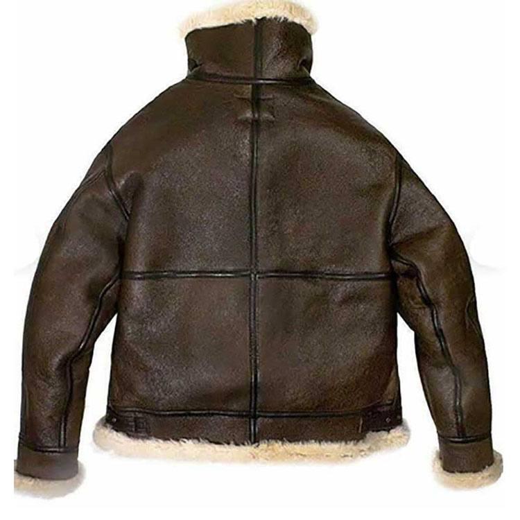 Aviator Brown Fur Shearling Leather Jacket