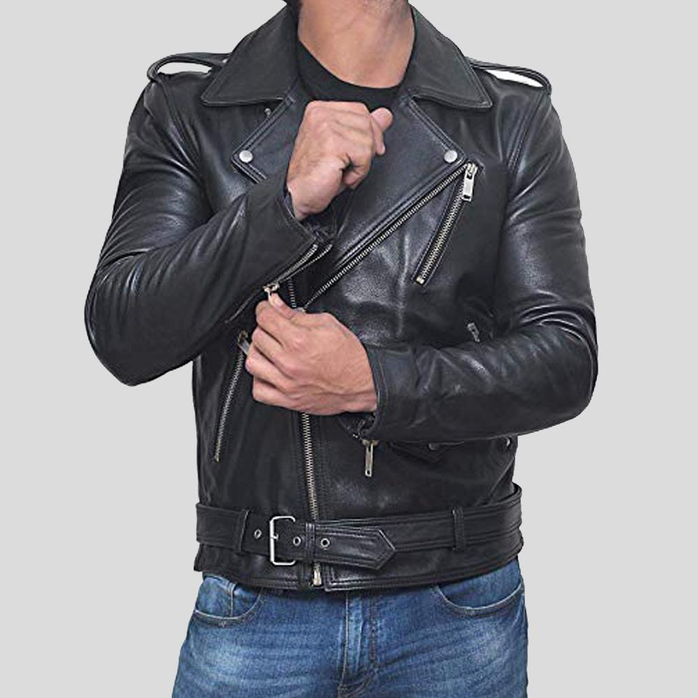 Black Biker Leather Jacket For MenBlack Biker Leather Jacket For Men